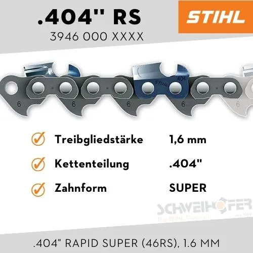 STIHL Sägekette .404" Rapid Super (46RS), 1.6 mm