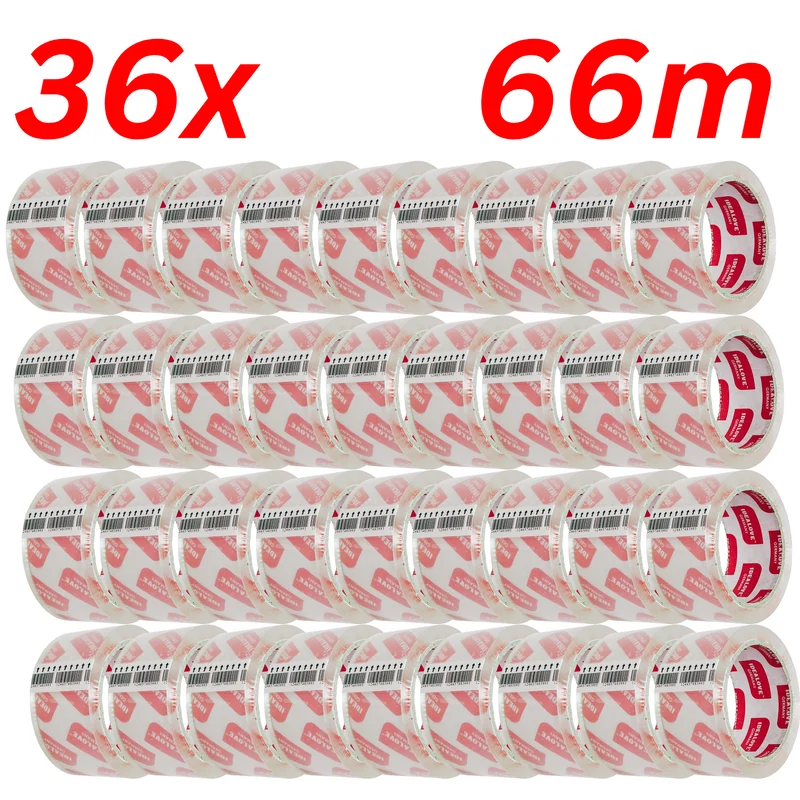 36x Klebeband Packband Paketband 66m x 5 cm | Braun