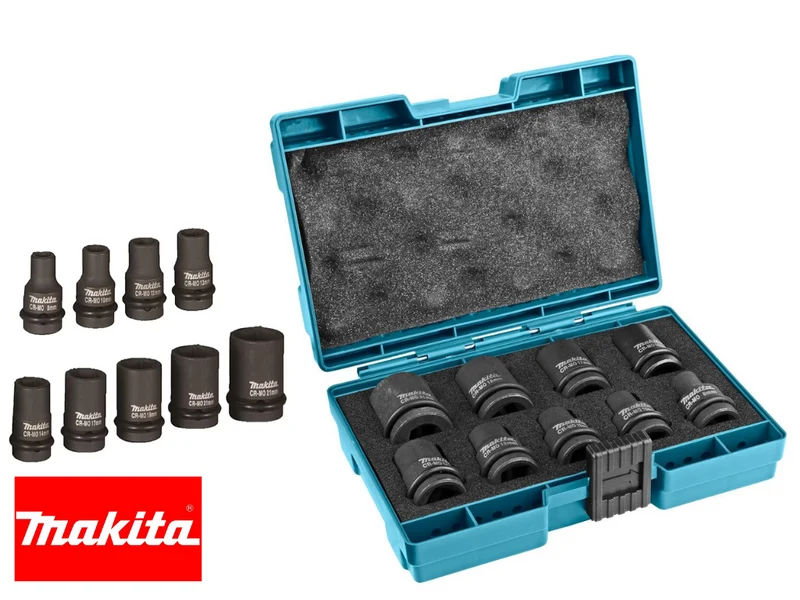 Makita Kraft Steckschlüsselsatz 8-21mm 9 tlg Schlagschraubernüsse