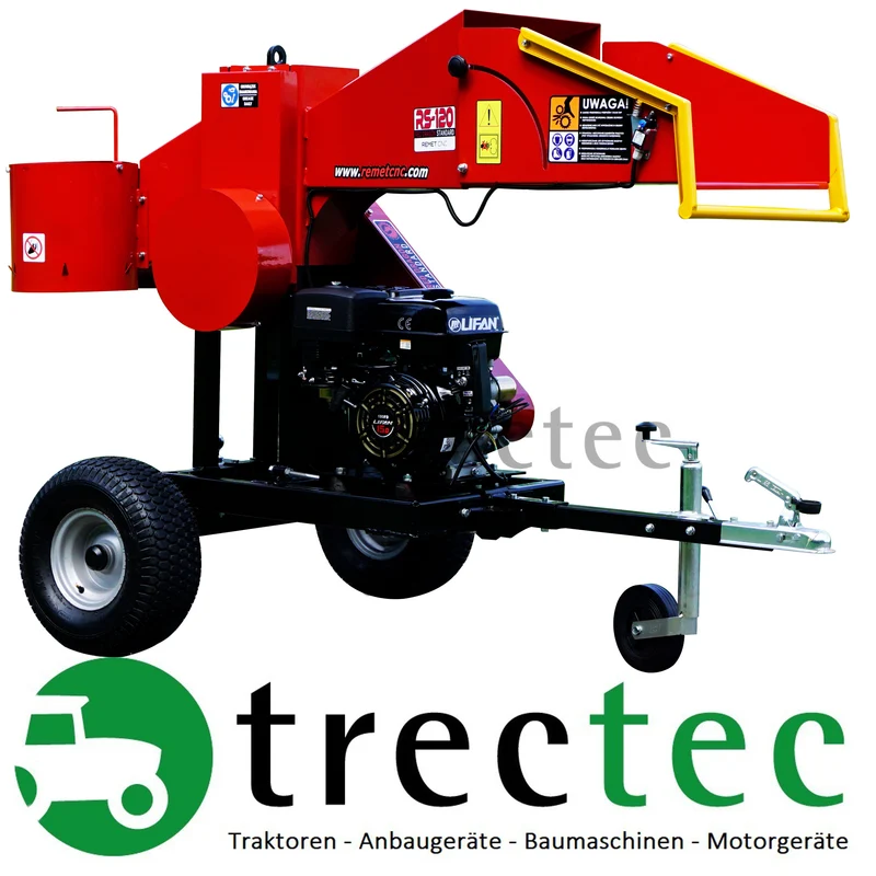 Dragon Standard RS-120 3 M Holzhacker mit Benzinmotor und Off Roadfahrwerk