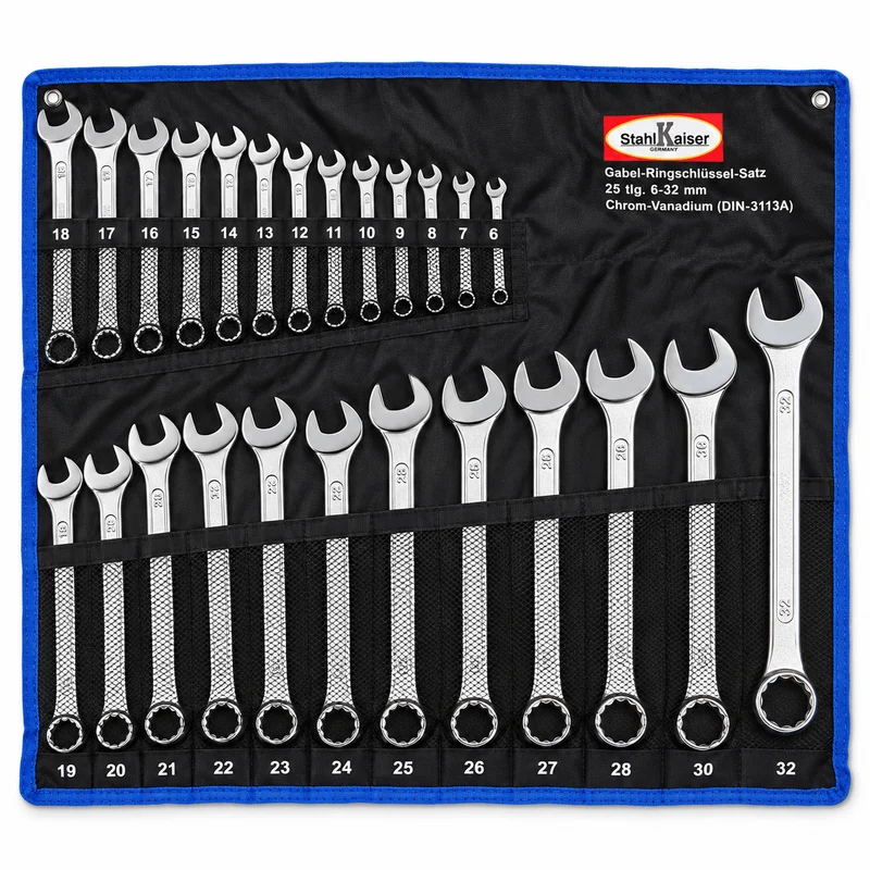 Gabel Ringschlüssel Satz 6-32 mm 25 tlg. Ringmaulschlüssel CRV