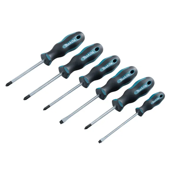 Makita Schraubendreher Schraubenzieher Set Kreuz Schlitz 6 tlg.