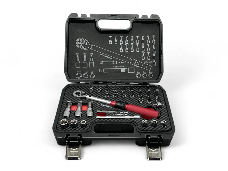 UltraToolz Drehmomentschlüssel 1/4 Zoll 2-24Nm Feinmechanik 32 tlg Bitset Ratsche