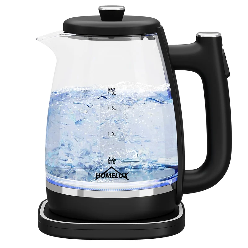 1800W Elektrischer Wasserkocher Glas 1.8L Glaswasserkocher