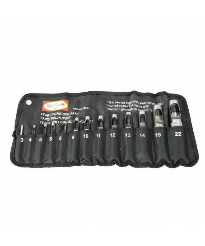Stahlkaiser Locheisen Satz 3-22mm Henkellocheisen Lochstanzer 13 tlg.