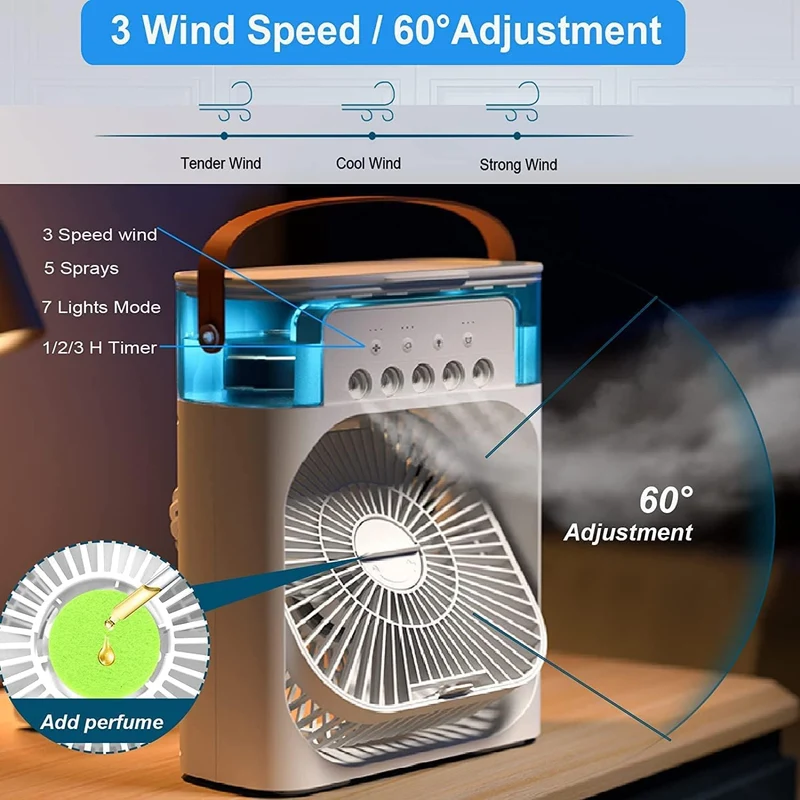 3in1 Luftkühler Verdunstungskühler Klima mit Kaltdampf Ventilator