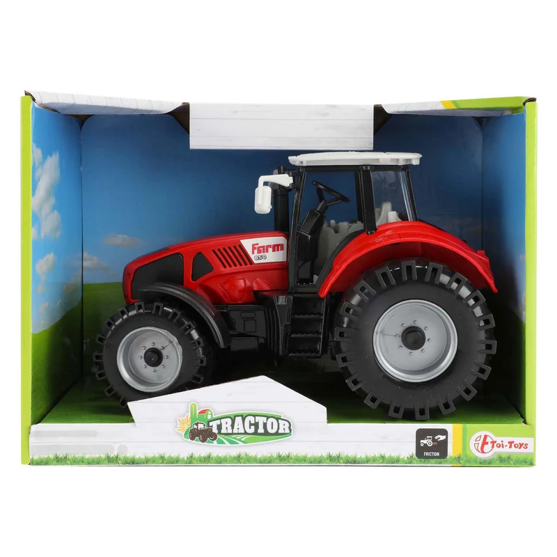 Traktor Rot Groß Bauer Kinder Spielzeug Fahrzeug Farmer Bauernhof Landwirtschaft