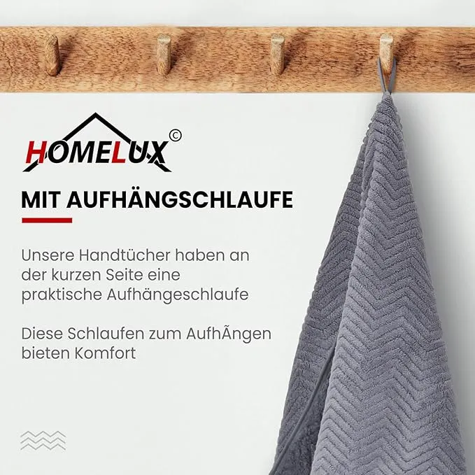 Handtücher 2 er Set GRAU 70X140CM 50X90CM