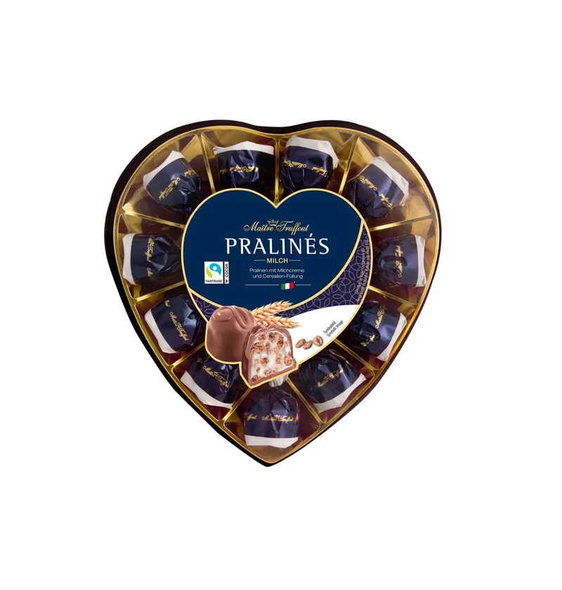 Pralinen Milchschokolade Milchcreme & Cerealien Herz 165g
