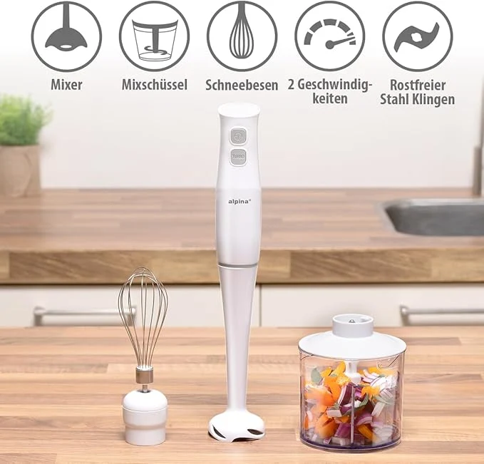 Stabmixer Set 400W Blender Mixer mit Zerkleinerer