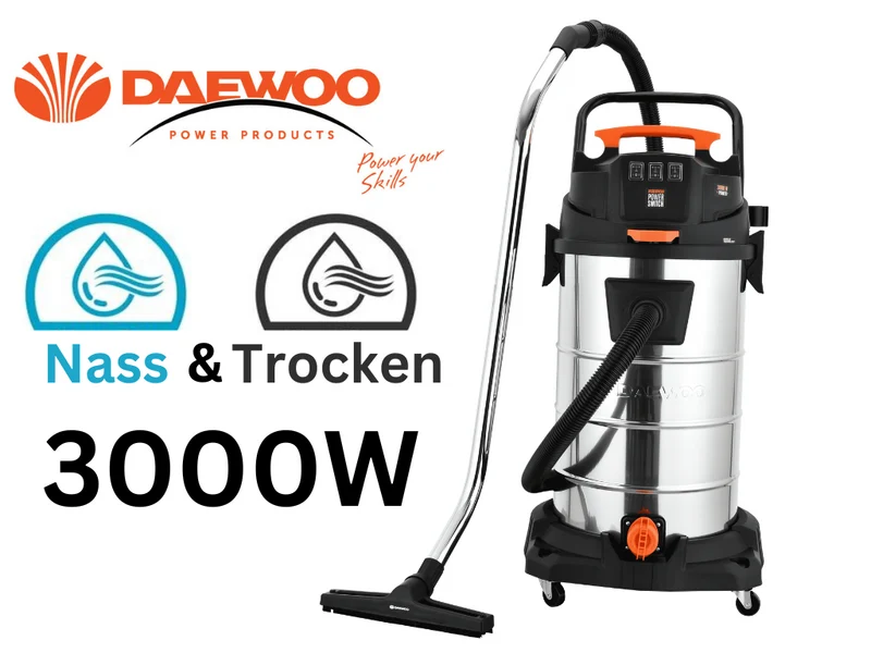 DAEWOO 3000W - 80L Nass- & Trockensauger Staubsauger Profi Sauger