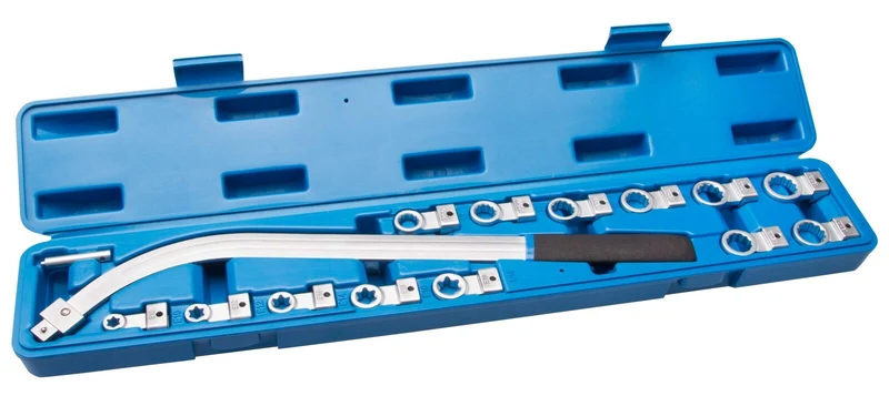 Spannrollenschlüssel Satz Zwölfkant 12-19 mm E-Profil 15 tlg.