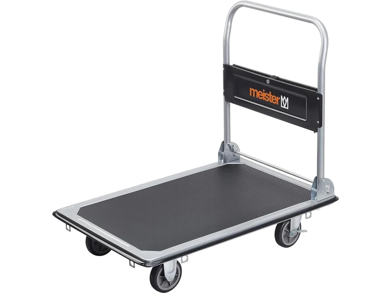 Meister Plattformwagen - Klappbar - Bis 300 kg Tragkraft - Feststellbremse / Transporthilfe mit Lenkrollen / Paketwagen mit Antirutsch-Beschichtung / Klappwagen aus Stahl / 8985540