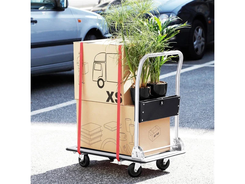 Meister Plattformwagen - Klappbar - Bis 300 kg Tragkraft - Feststellbremse / Transporthilfe mit Lenkrollen / Paketwagen mit Antirutsch-Beschichtung / Klappwagen aus Stahl / 8985540