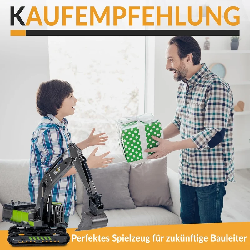 Spielzeug Baustellenfahrzeug aus Metall Bagger Raupenbagger