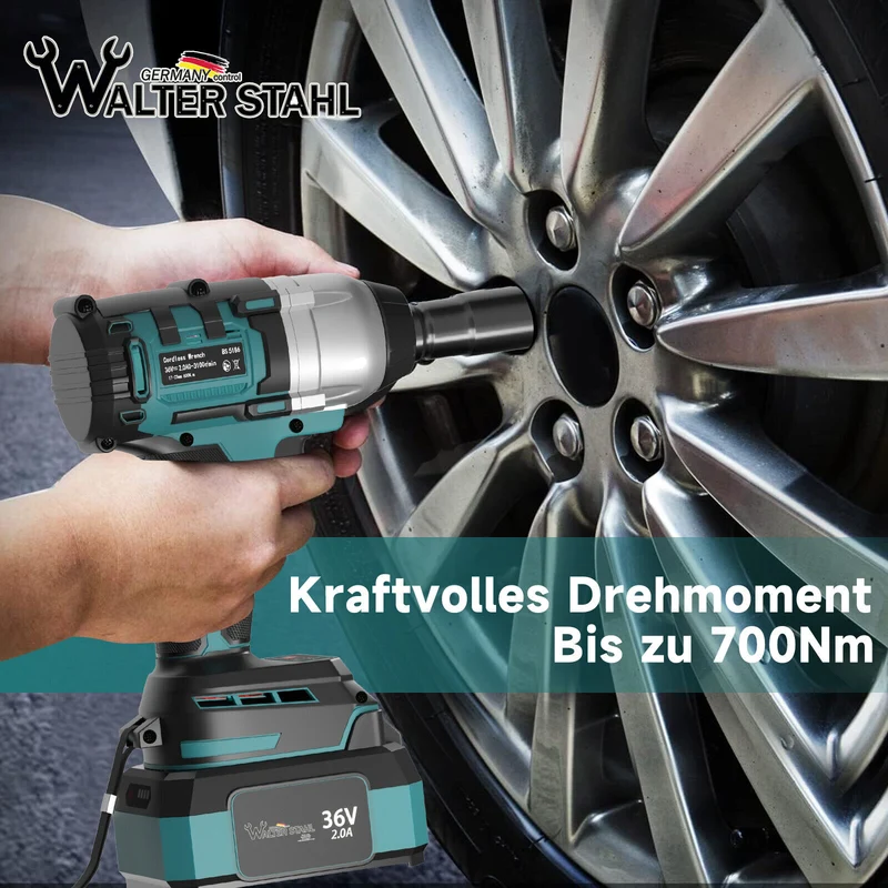 700Nm Akku Schlagschrauber KFZ 2x 36V 2.0Ah Drehmomentschrauber